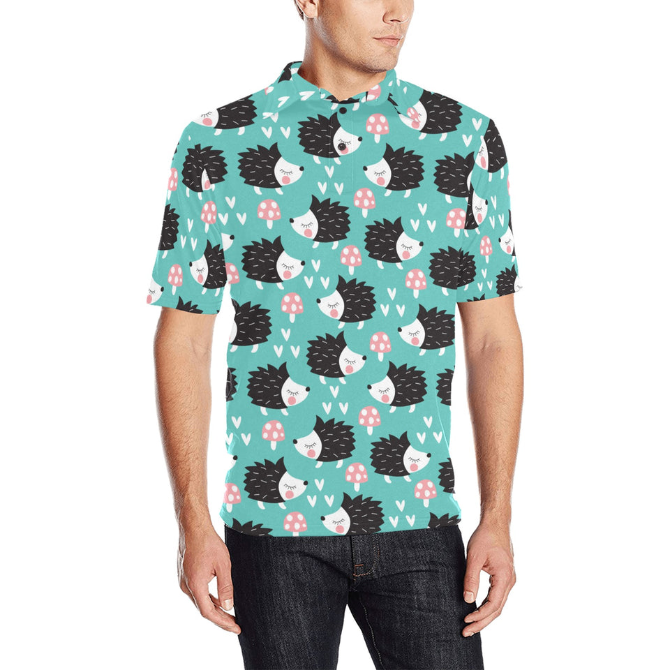 Hedgehog Pattern Print Design 03 Men's All Over Print Polo Shirt