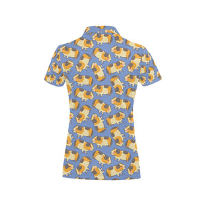 Guinea Pig Pattern Print Design 02 Women's All Over Print Polo Shirt