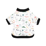 Cute cartoon dinosaurs tree pattern All Over Print Pet Dog Round Neck Fuzzy Shirt