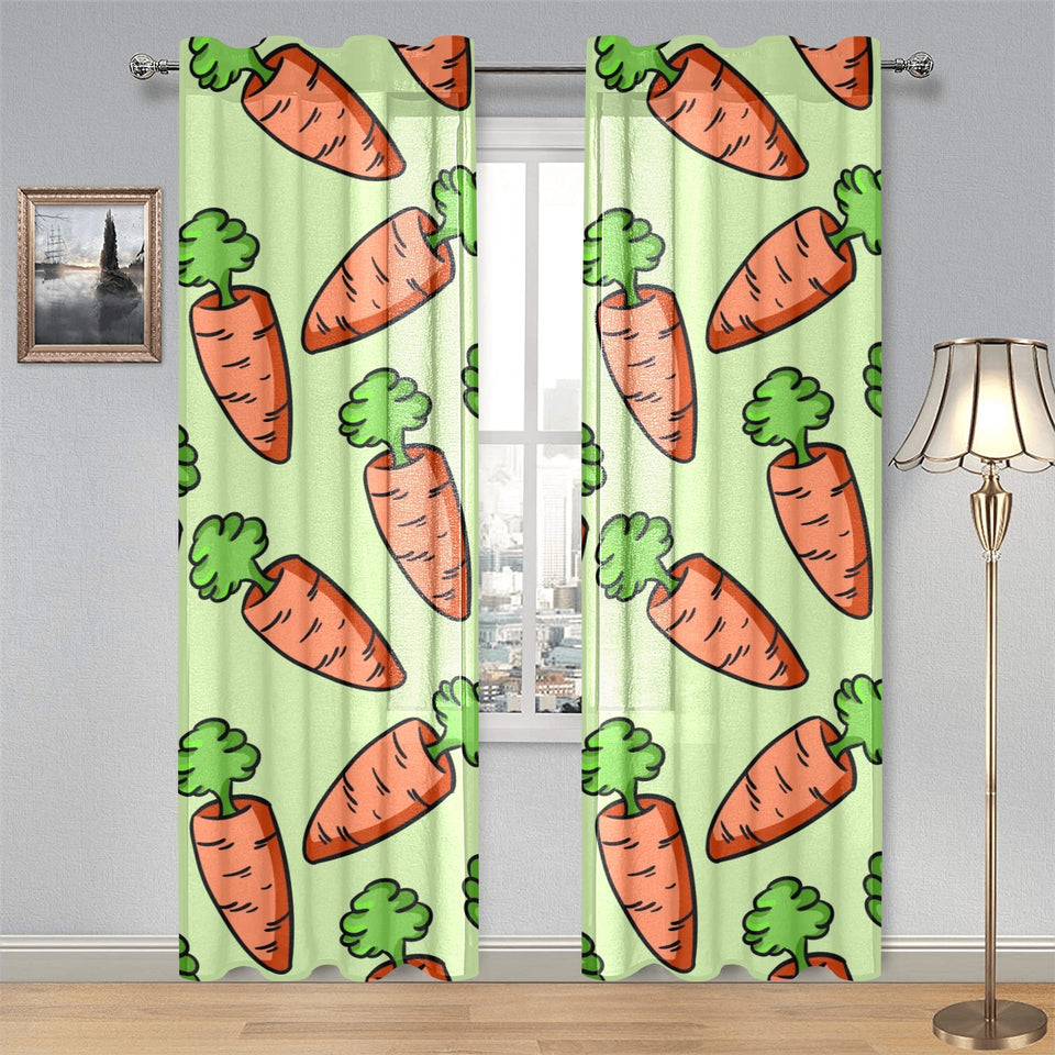 Carrot Pattern Print Design 05 Gauze Curtain