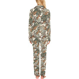 Monkey tropical leaves background Women's Long Pajama Set