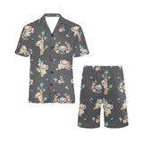 Cute koala pattern Men's V-Neck Short Pajama Set