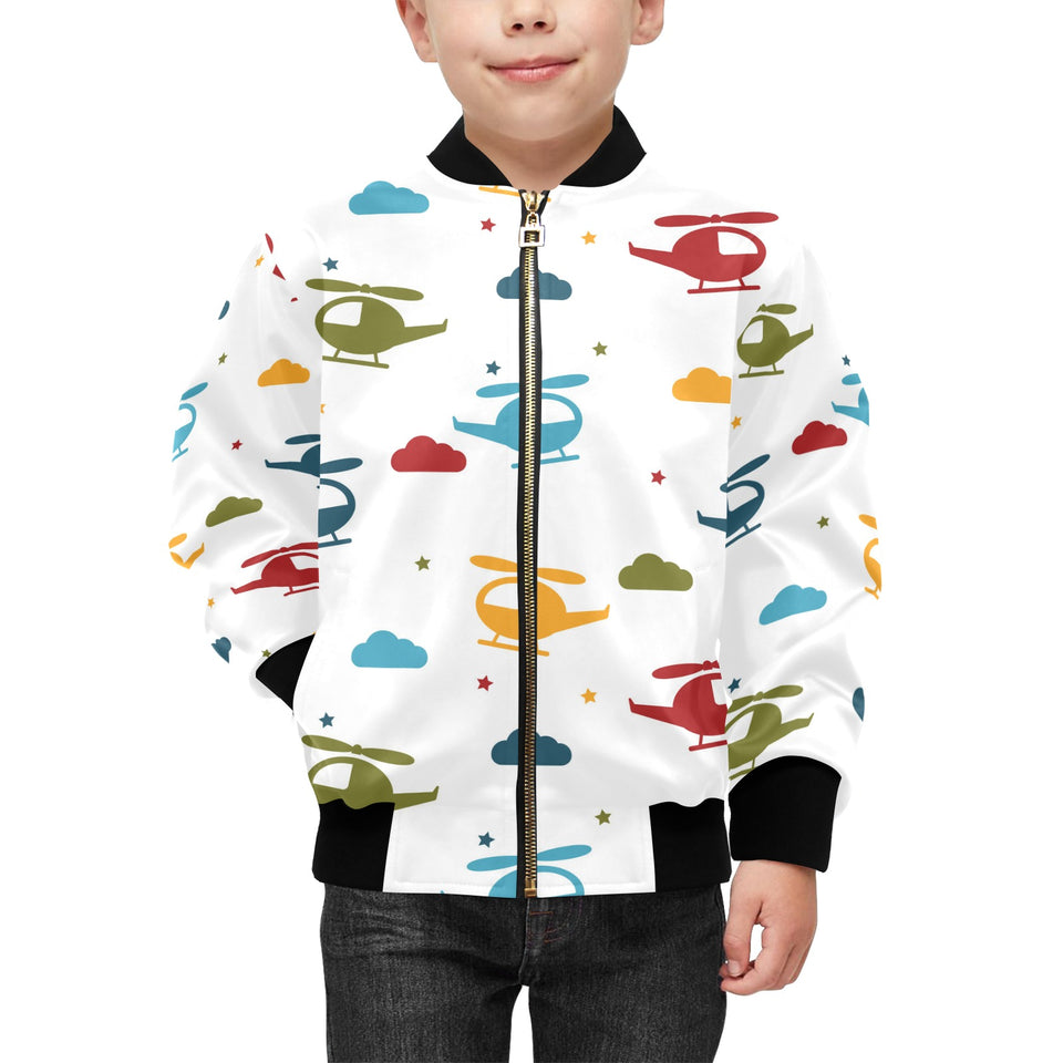Colorful helicopter pattern Kids' Boys' Girls' Bomber Jacket