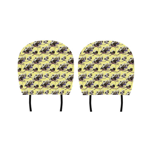 Ostrich Pattern Print Design 04 Car Headrest Cover