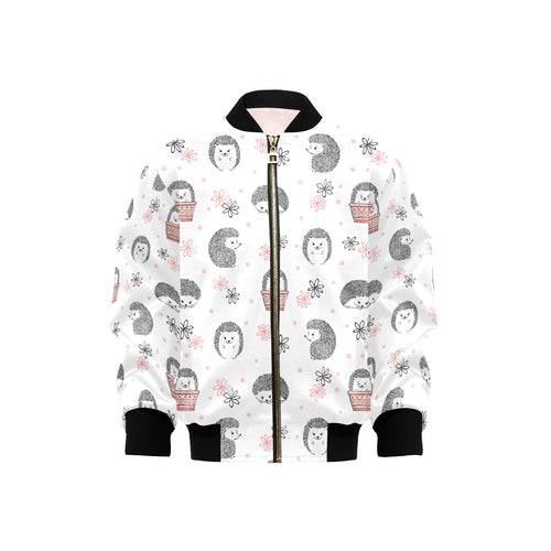 Hedgehog Pattern Print Design 02 Kids' Boys' Girls' Bomber Jacket