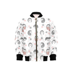 Hedgehog Pattern Print Design 02 Kids' Boys' Girls' Bomber Jacket