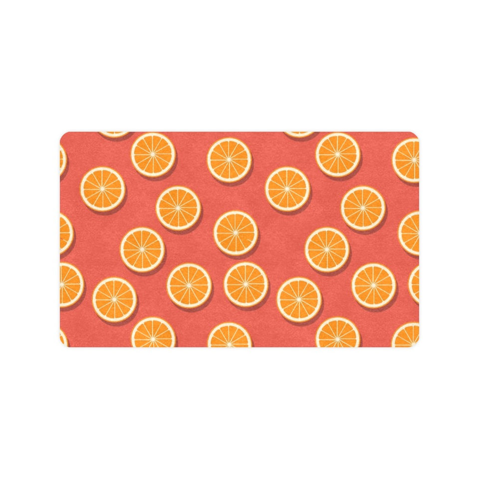 Oranges pattern red background Doormat