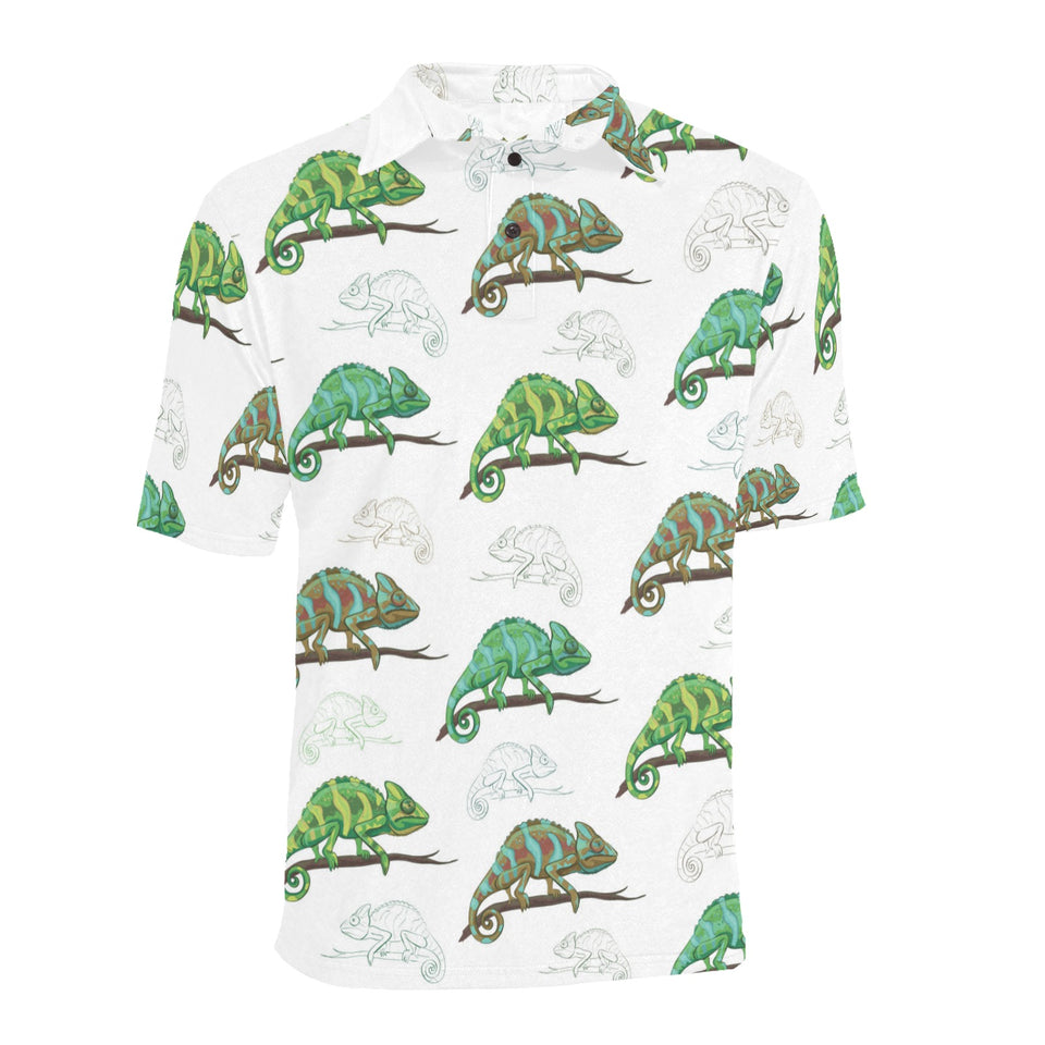 Chameleon lizard pattern Men's All Over Print Polo Shirt