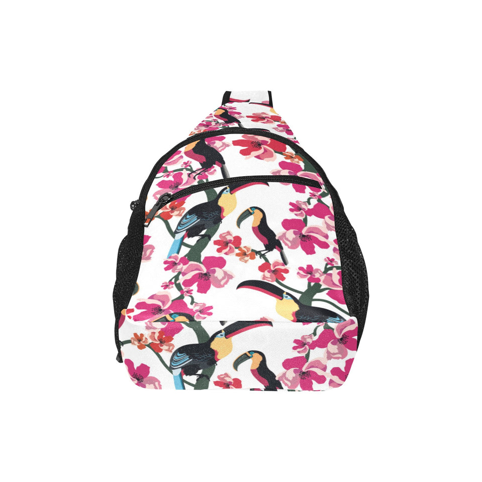 Toucan flower design pattern All Over Print Chest Bag