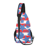 American football ball star stripes pattern All Over Print Chest Bag