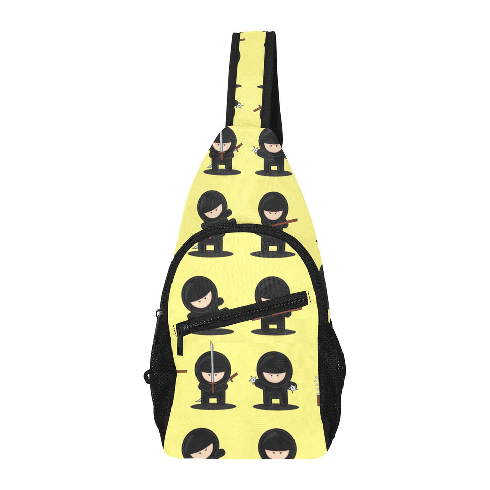Cute ninja yellow background All Over Print Chest Bag