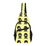 Cute ninja yellow background All Over Print Chest Bag