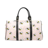 Cute bee flower pattern pink background Travel Bag