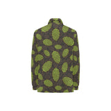 Hop pattern black background Women's Long Sleeve Polo Shirt