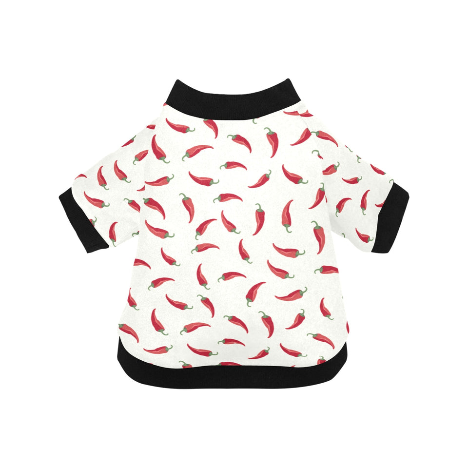 Chili peppers pattern All Over Print Pet Dog Round Neck Fuzzy Shirt