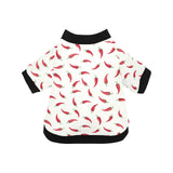 Chili peppers pattern All Over Print Pet Dog Round Neck Fuzzy Shirt