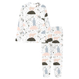 Polar bears star poka dot pattern Women's All Over Print Pajama Set