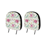 Hand drawn butterfly rose Car Headrest Cover