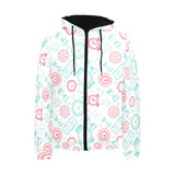 Clock time pattern blackground Men's Padded Hooded Jacket