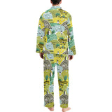 Hand drawn windmill pattern Men's Long Pajama Set