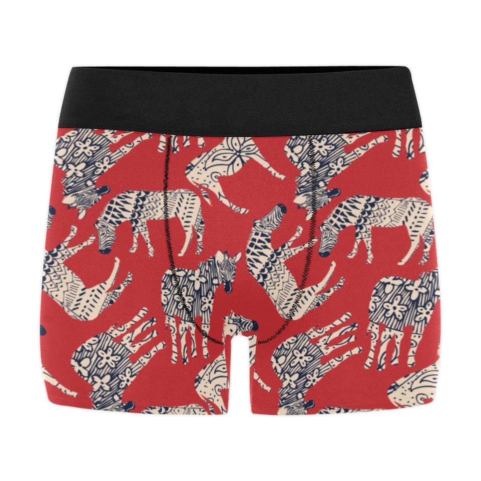 Zebra abstract red background Men's All Over Print Boxer Briefs Men's Underwear