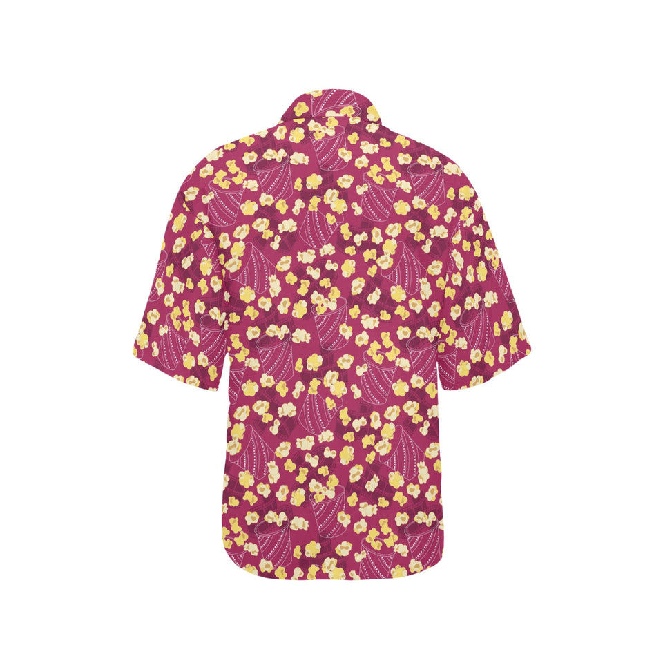 Popcorn Pattern Print Design 02 Women's All Over Print Hawaiian Shirt