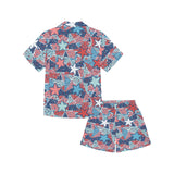 Hand drawn colorful starfish Kids' Boys' Girls' V-Neck Short Pajama Set