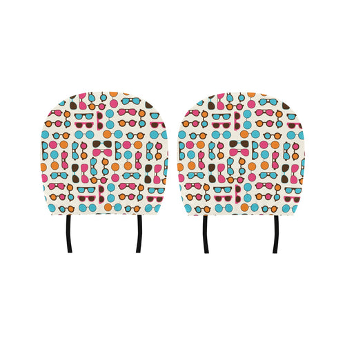 Sun Glasses Pattern Print Design 03 Car Headrest Cover