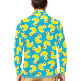 Duck Pattern Print Design 04 Men's Long Sleeve Polo Shirt