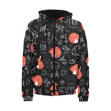 fox sleeping fox pattern Men's Padded Hooded Jacket