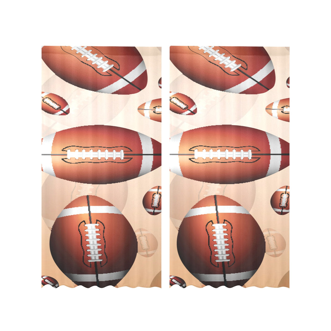American football ball design pattern Gauze Curtain