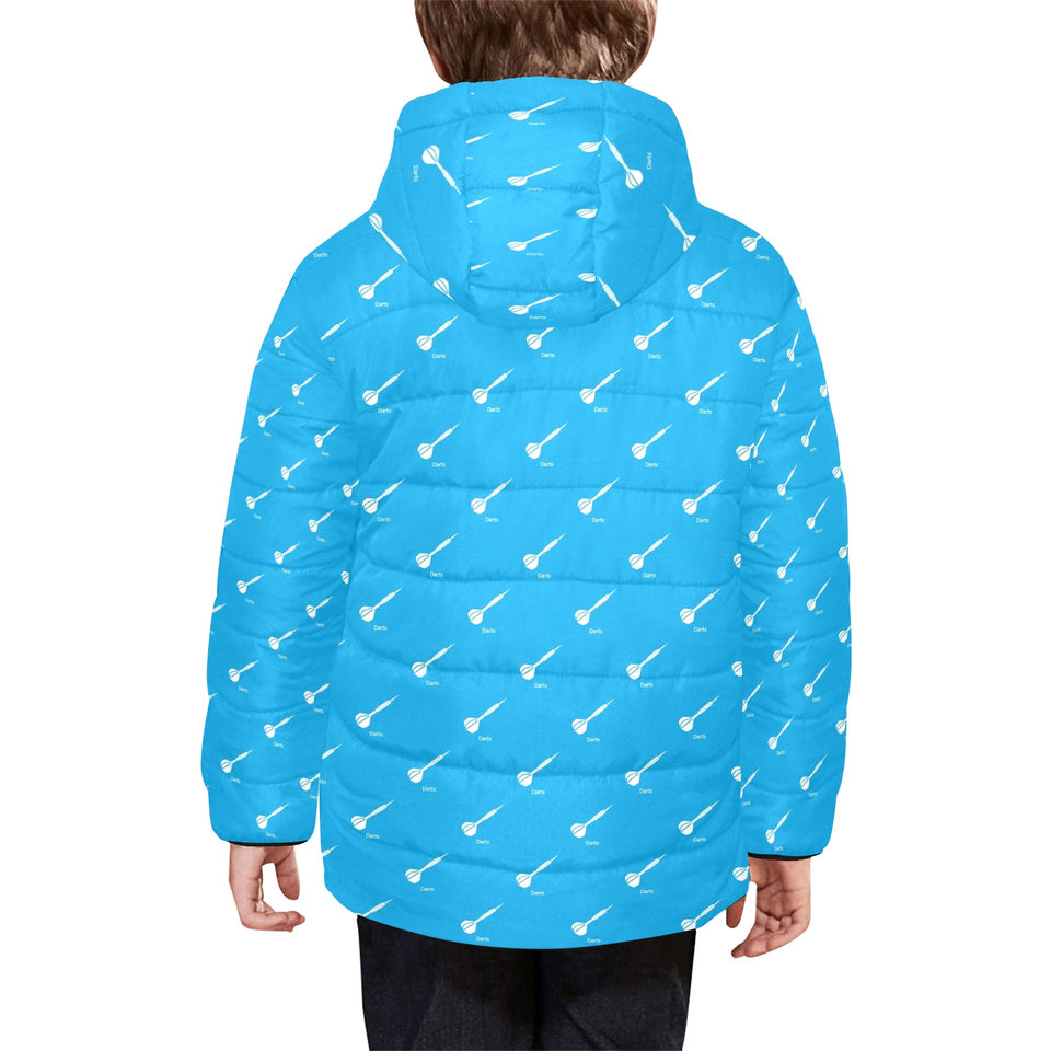 Darts Pattern Print Design 05 Kids' Boys' Girls' Padded Hooded Jacket