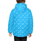 Darts Pattern Print Design 05 Kids' Boys' Girls' Padded Hooded Jacket