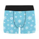 Snowflake pattern blue background Men's All Over Print Boxer Briefs Men's Underwear