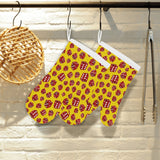 Dice Pattern Print Design 04 Heat Resistant Oven Mitts