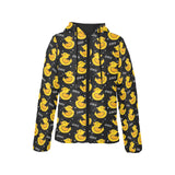 Duck Pattern Print Design 05 Women's Padded Hooded Jacket