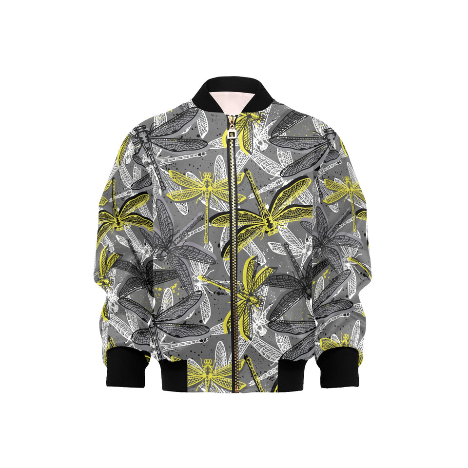 Hand drawn dragonfly pattern Kids' Boys' Girls' Bomber Jacket