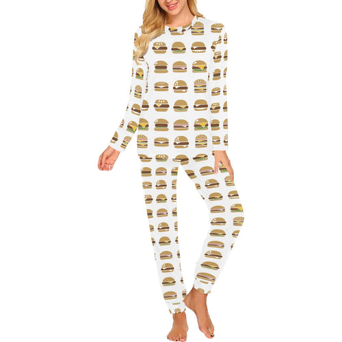Hamburger Pattern Print Design 02 Women's All Over Print Pajama Set