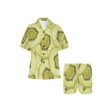 Sliced kiwi pattern Women's V-Neck Short Pajama Set