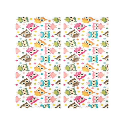 Color cute owl pattern Gauze Curtain