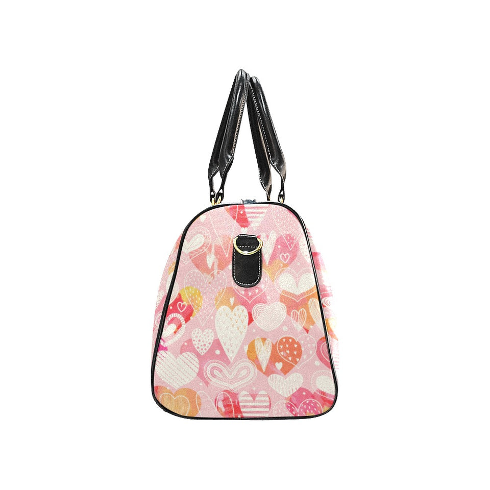 Hand drawn heart design pattern Travel Bag