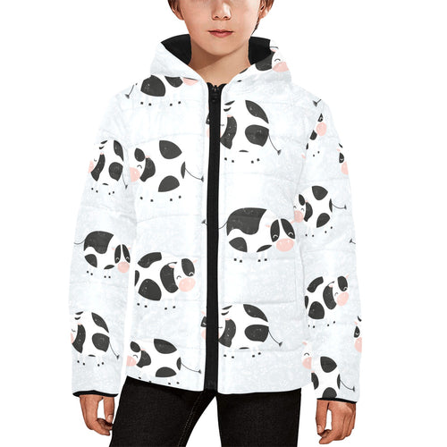 Cute cows pattern Kids' Boys' Girls' Padded Hooded Jacket