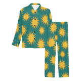 Sun green background Men's Long Pajama Set