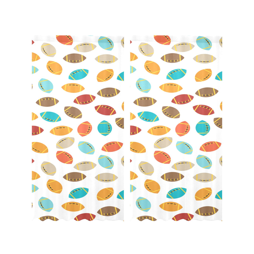 Colorful american football ball pattern Gauze Curtain