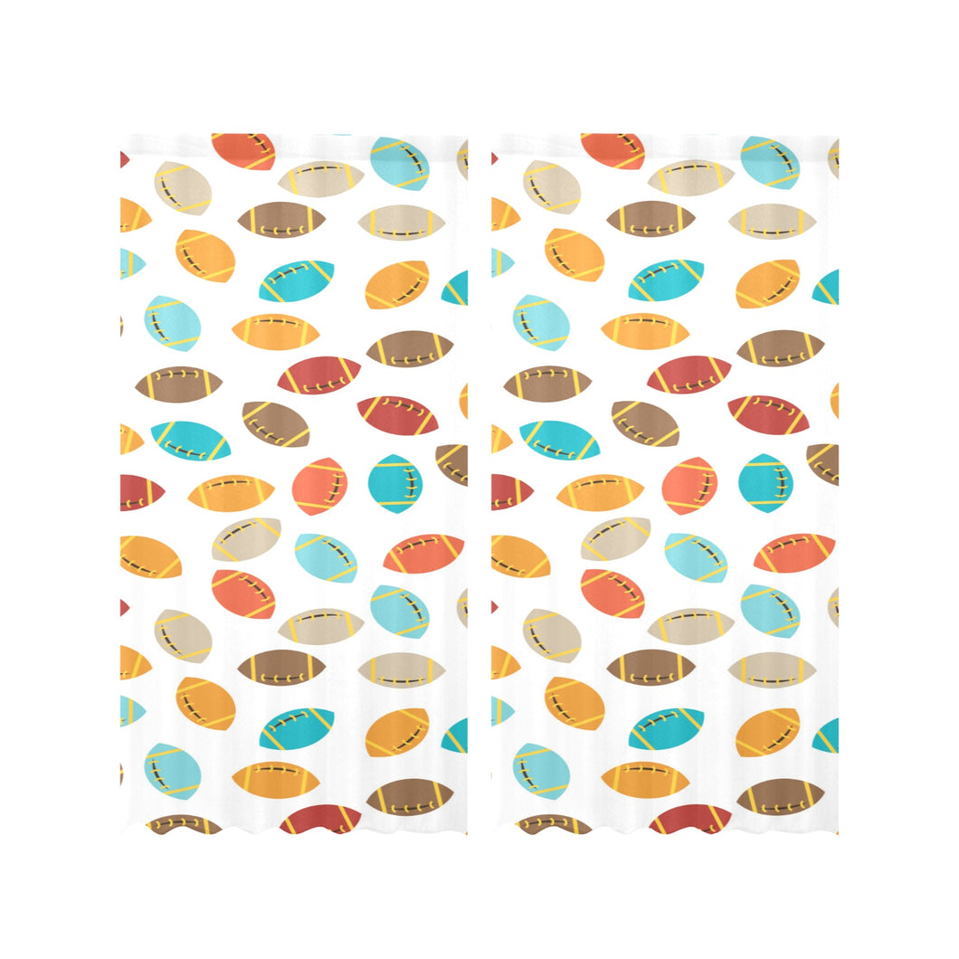 Colorful american football ball pattern Gauze Curtain