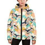 Eagle Pattern Print Design 02 Kids' Boys' Girls' Padded Hooded Jacket