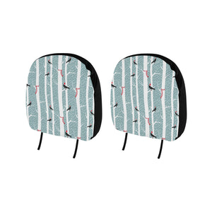 Crows christmas hat scarf Car Headrest Cover