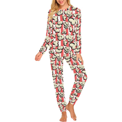 Popcorn Pattern Print Design 05 Women's All Over Print Pajama Set