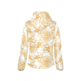 hand drawn orange fruit pattern Women's Padded Hooded Jacket