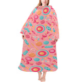 Colorful candy pattern Blanket Robe with Sleeves